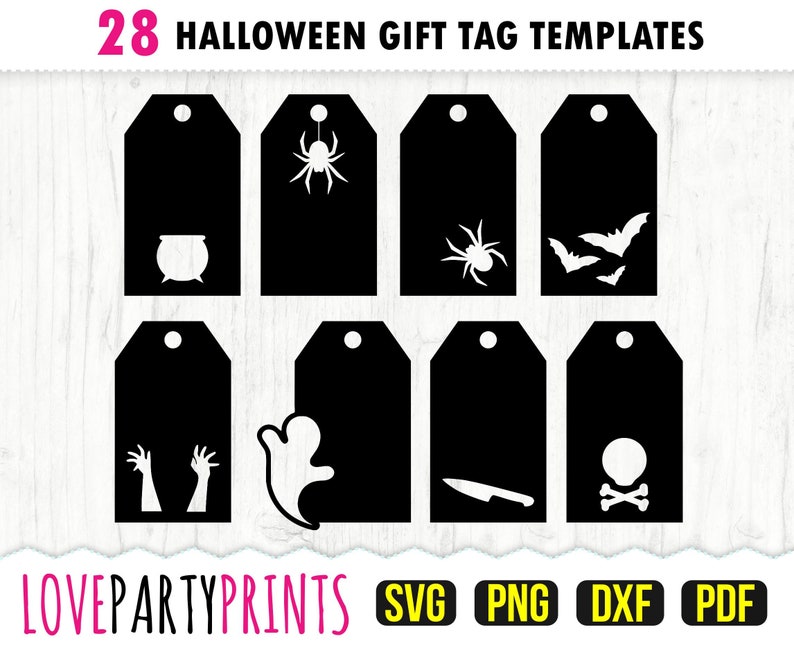 Halloween Gift Tags SVG PNG PDF Dxf, Holiday Gift Tag Svg, Spooky Gift Tag Svg, Pumpkin Gift Tag, Witch Gift Tag Svg, Instant Download, 1278 image 4