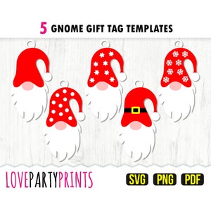 Gnome Gift Tag SVG PNG PDF, Gift Tag Svg, Bundle Gift Tags Svg, Christmas Tags Svg, Gnome Label Svg, Instant Download, 1271