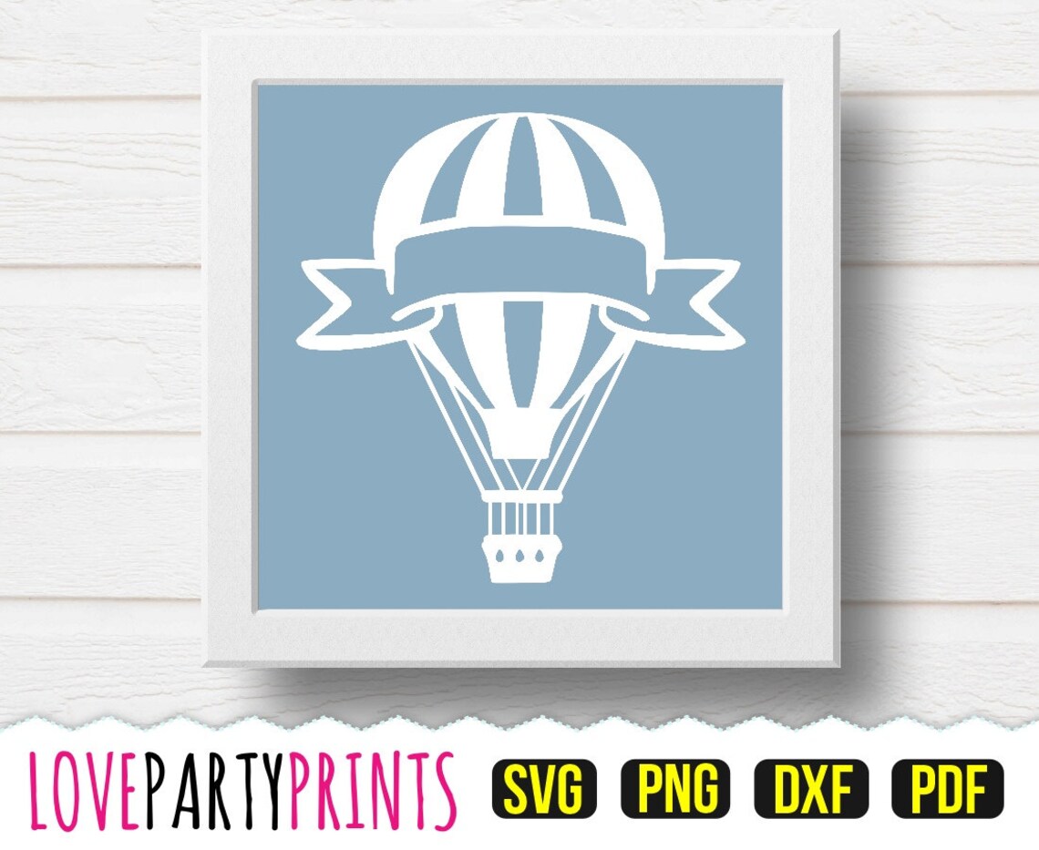 Hot Air Balloon Banner Template PDF and PNG Clip Art with Svg | Etsy