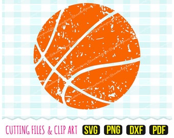 Distressed Basketball Svg, DXF, PNG, PDF, Grunge Basketball, Distressed, Clip Art, Cutting files, (svg404)