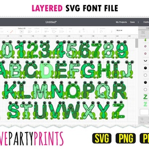 FROG FONT SVG, Fichiers Png et Pdf, 300dpi Haute Qualité, Silhouette Vector, Créez votre propre bannière SVG1007 image 3