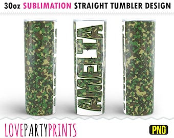 Camo Tumbler Wrap with matching Doodle PNG Font, Add Your Own Name, Alpha Doodle Letters and Numbers, Army Wrap, 30oz Wrap, sub40