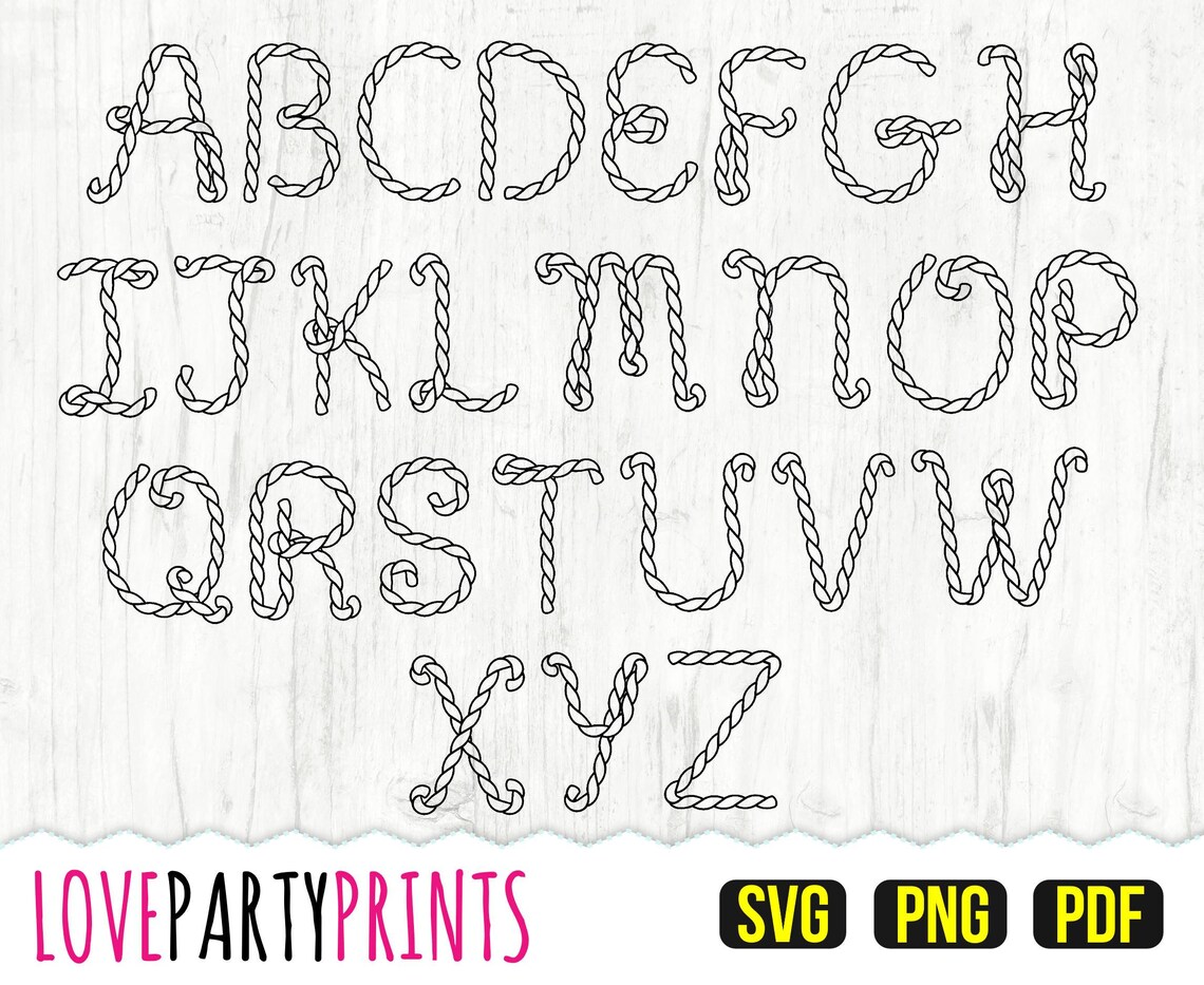 ROPE FONT SVG Png Pdf Rope Font Clipart Rodeo Font Etsy UK
