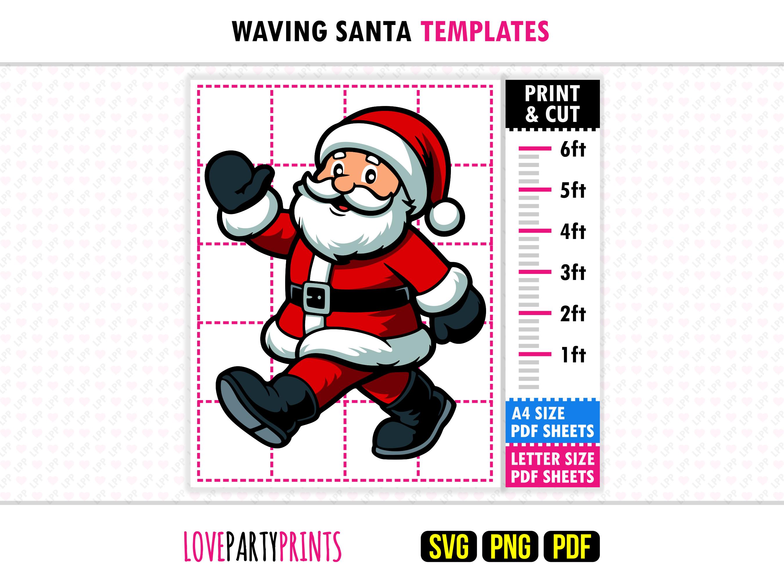 Large Santa Pdf Santa Template PDF SVG Png, Print & Cut, DIY Christmas Yard Wall Art ...