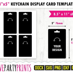 Keyring Display Card Svg, Keyring Display Card Template, Keychain  Packaging, Key Ring Tag Svg, Keychain Svg, Packaging Svg 