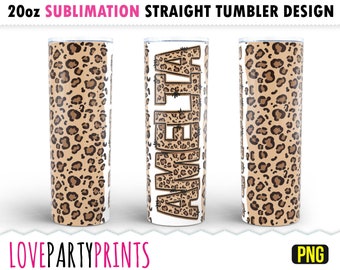 Leopard Tumbler with matching Doodle PNG Font, Add Your Own Name, Alpha Doodle Letters and Numbers, Seamless Wrap, 20oz Wrap, sub35