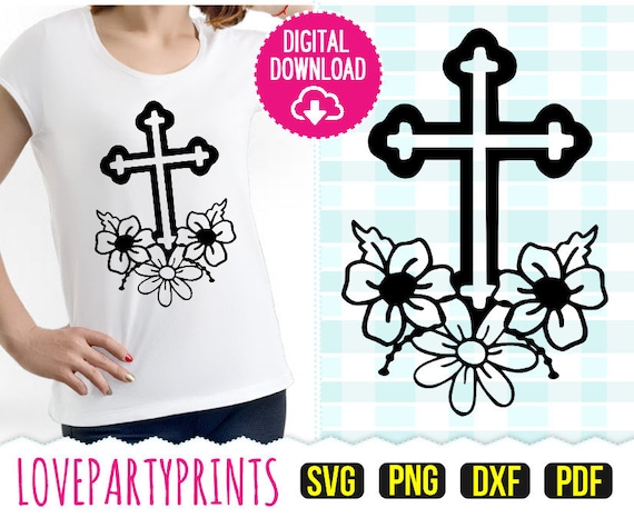 Download Floral Cross Svg Dxf Png Pdf Church Cross Svg Christian Etsy