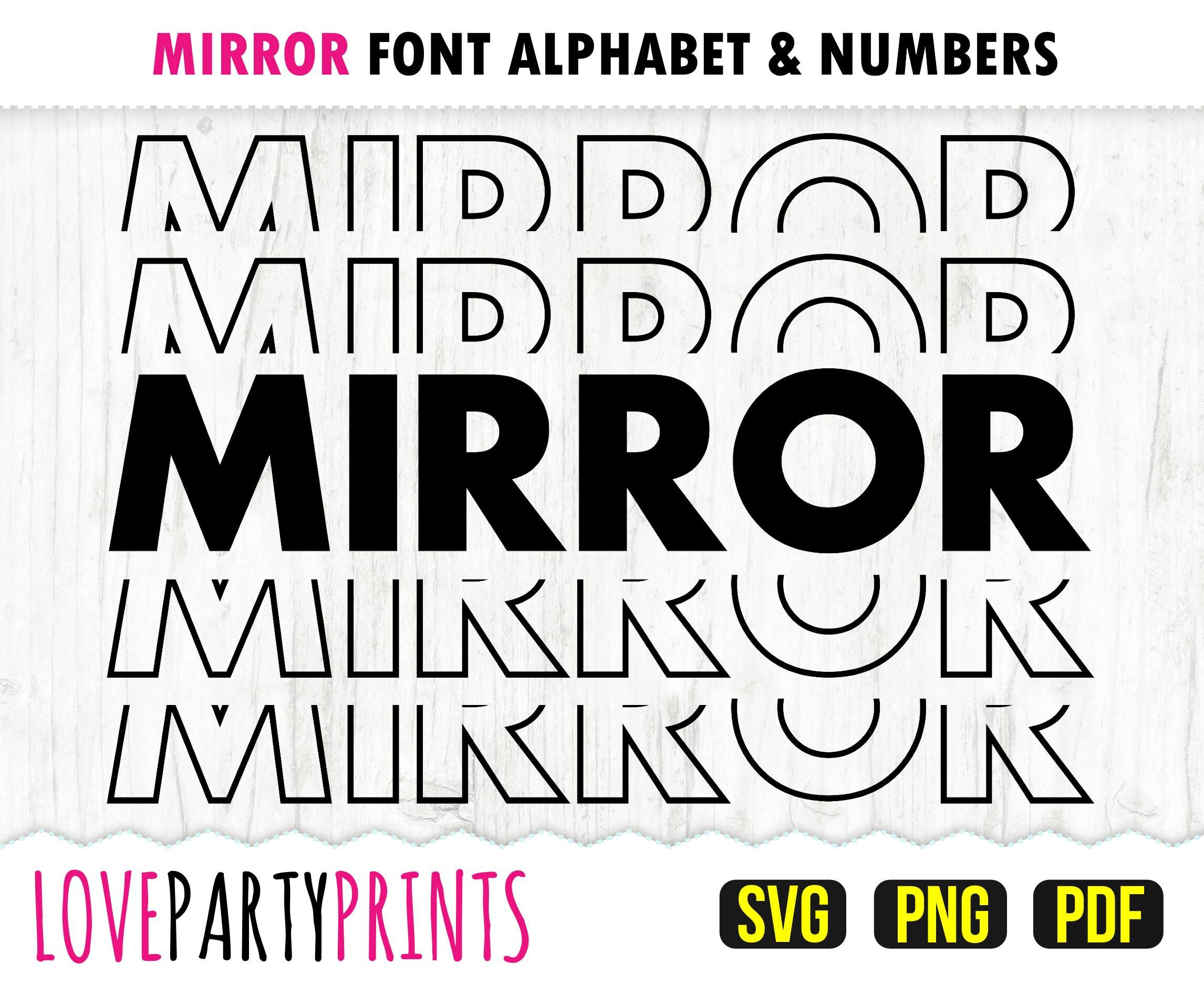 Mirror Font SVG PNG and Pdf Files Full Alphabet Stacked Etsy