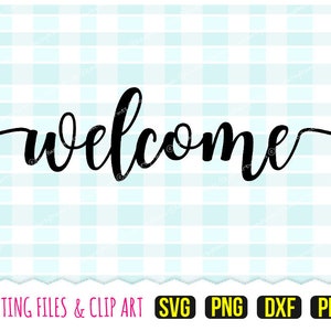 Fichier de bienvenue Svg, DXF, PNG, PDF - Fichier de bienvenue - Svg de porte d'entrée - Svg de voeux - Fichiers de découpe de texte - (svg5)