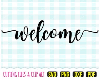 Welcome Svg, DXF, PNG, PDF - Welcome Cut File - Front Door Svg - Greeting Svg - Text Cutting Files - (svg5)