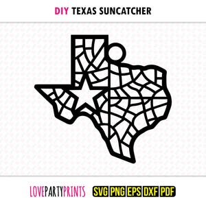Texas Suncatcher SVG, Dxf Png,Pdf Eps, Patriotic Window Ornament, Sun Catcher Machine Laser Cut Silhouette, Vector Clip Art File