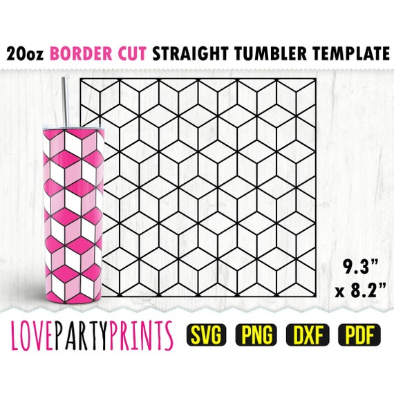 3d Blocks Wrap SVG, DXF, PNG, Pdf, 20 oz Skinny Tumbler Template, Tumbler Wrap File, 20oz Straight Wall, Template Cut File, (svg906)