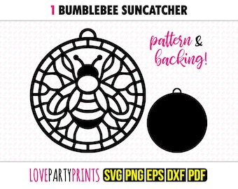 Hommel Suncatcher SVG, Dxf, Png, Pdf, Eps, Bee Window Ornament Sun Catcher, Laser Cutter Silhouet Vector Clip Art, Snijbestanden, 1324