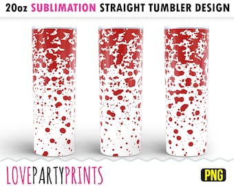 Blood Splatter Wrap, 20oz Skinny Tumbler Sublimation PNG, Seamless Pattern, Horror Wrap, Murder Wrap, Killer Wrap, Digital Download, sub45