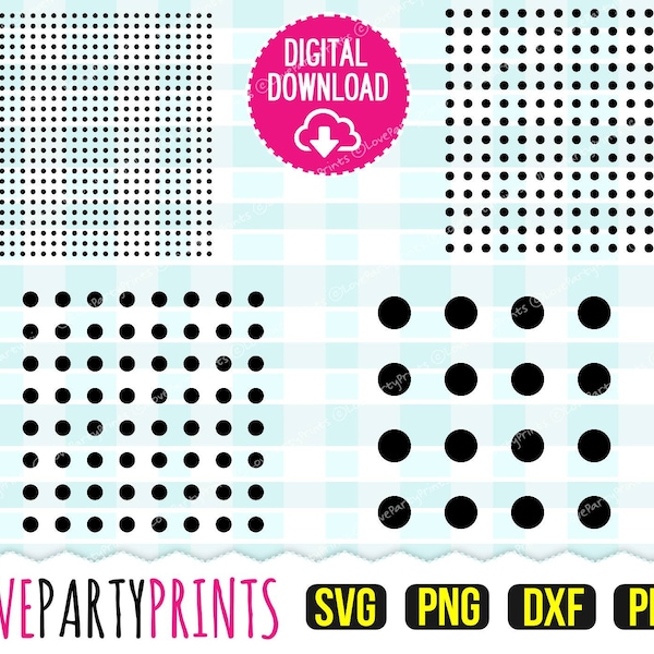 POLKA DOT Pattern SVG, Dxf, Png, Pdf, Repeating Pattern, Transparent Background, Clip Art, Cutting Files, (svg587)