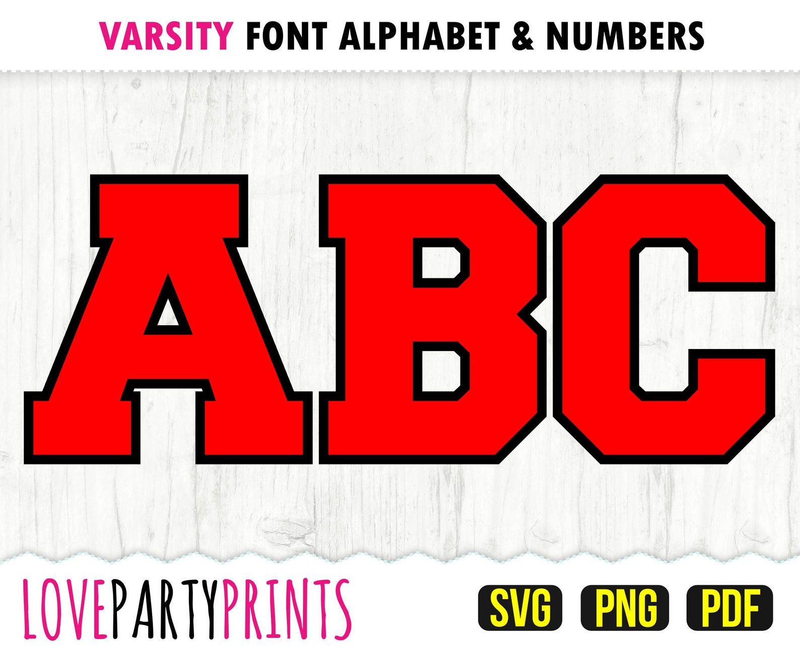 Varsity Layered Font SVG Png and Pdf Files College Font Svg - Etsy