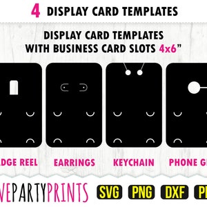 Display Card Bundle Svg, DXF, PNG, PDF, Badge Reel, Keychain, Earring, Phone Grip, Business Card Slot, 4x6&quot;, svg737