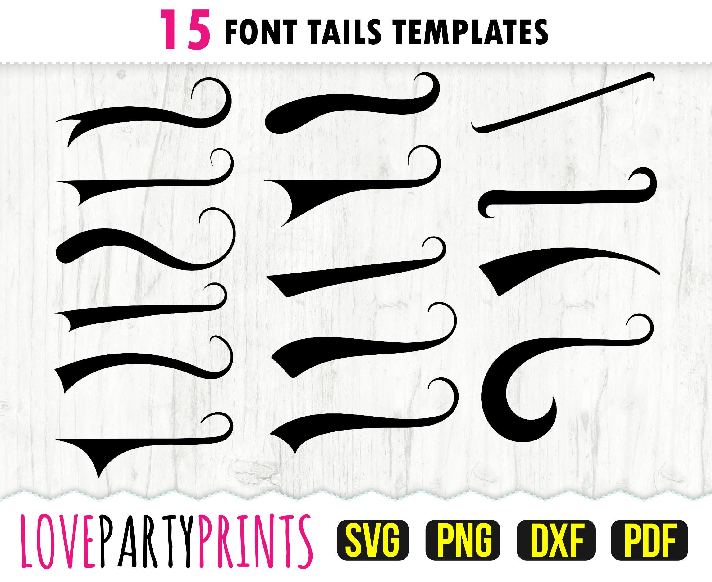 Text tails svg, Font tails svg, Swoosh svg, Text swoosh tails svg,  Underline svg, Cricut silhouette- svg, dxf, eps, ai, png, pdf - digital