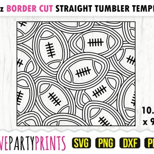 Football Burst Tumbler SVG, DXF, PNG, Pdf, 30 oz Skinny Tumbler Template, Tumbler Wrap File, 30oz Straight Wall, Template Cut File, (1089)