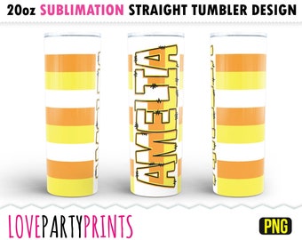 Candy Corn Tumbler with matching Doodle PNG Font, Add Your Own Name, Alpha Doodle Letters and Numbers, Halloween Wrap, 20oz Wrap, sub39