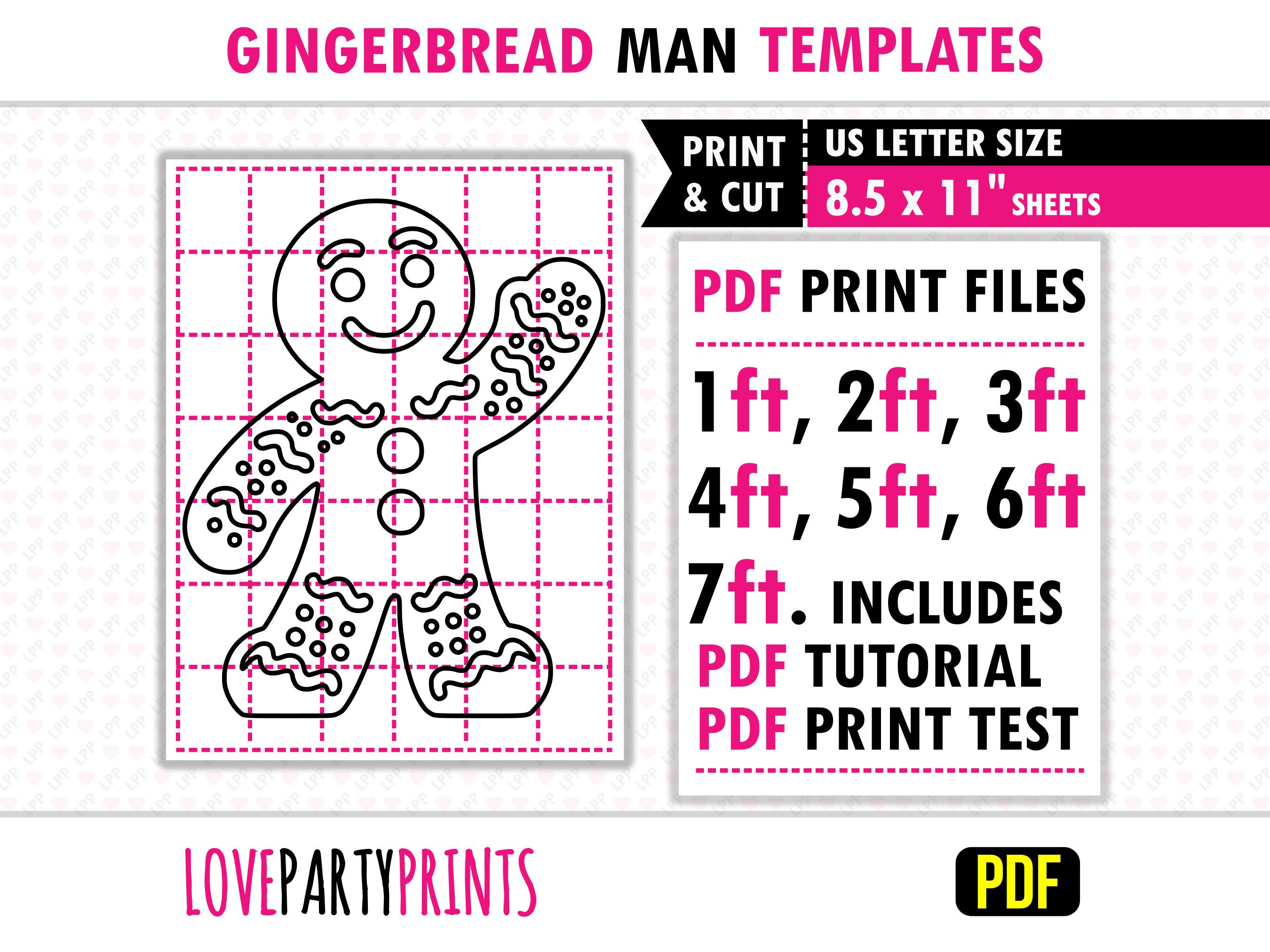 Gingerbread Person Template.pdf Giant Gingerbread Man Template PDF, Print and Cut Templates, Life Size ...