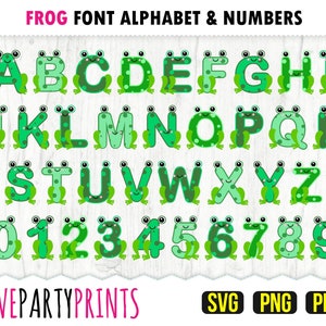 FROG FONT SVG, Fichiers Png et Pdf, 300dpi Haute Qualité, Silhouette Vector, Créez votre propre bannière SVG1007 image 2