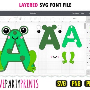 FROG FONT SVG, Fichiers Png et Pdf, 300dpi Haute Qualité, Silhouette Vector, Créez votre propre bannière SVG1007 image 5