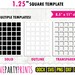 1.25 Inch Square Template SVG, PDF, Png, Dxf, Blank Square Template, Ms ...