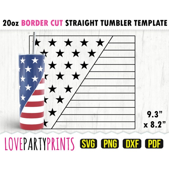 4th July Tumbler SVG, DXF, PNG, Pdf, 20 oz Skinny Tumbler Template, Tumbler Wrap File, 20oz Straight Wall, Template Cut File, 1163