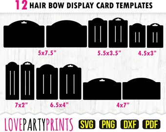 Tarjeta con lazo para el cabello Svg, DXF, PNG, PDF, plantilla de tarjeta con lazo para el cabello, tarjeta con pinza para el cabello Svg, tarjeta con diadema Svg, tarjeta con lazo Svg, svg738