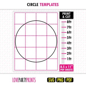 Giant Circle Template Large Round Backdrop Balloon Arch Frame Life Size SVG PDF PNG
