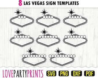 Las Vegas Sign SVG, DXF, PNG, Pdf, Blank Sign Svg, Las Vegas Blank Sign, 3 - 10 Characters, Las Vegas Svg, Cut File, Clipart, (svg843)