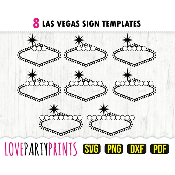 Las Vegas Sign SVG, DXF, PNG, Pdf, Blank Sign Svg, Las Vegas Blank Sign, 3 - 10 Characters, Las Vegas Svg, Cut File, Clipart, (svg843)