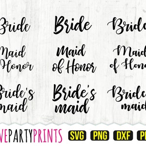 Noiva SVG, DXF, PNG, Pdf, Dama de Honra Svg, Dama de Honra Svg, Casamento Svg, Noivas Principal Cursiva, Arquivo de Corte, Clipart, 874
