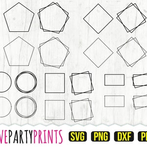 Frames Bundle SVG, DXF, PNG, Pdf, Square Frame Svg, Rectangle Frame Svg, Diamond Frame Svg, Solid Line Frames, Dash Line Frames, (svg832)