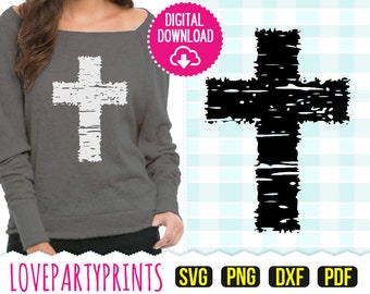 Distressed Cross Svg, DXF, PNG, PDF, Grunge, Distressed, Clip Art, Cutting files, 402