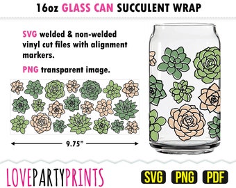 Sappig glas kan SVG, DXF, PNG, Pdf, Cactus kan Svg, Boho Cactus Wrap Svg, gelaagde Vinyl Svg Wrap, 16oz glas kan sjabloon, GC3 inpakken