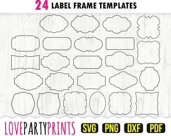 Label Frames SVG, DXF, PNG, Pdf, Vintage Frames Svg, Label Frame Vector Clipart, Transparent Background, (svg825)