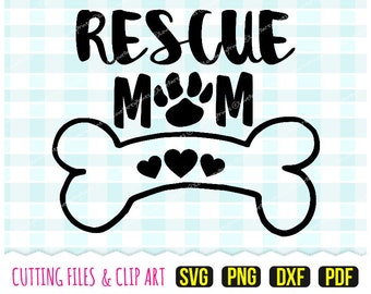 Salvataggio mamma Svg, DXF, PNG, PDF, salvataggio cane Svg, zampa animale Svg, cane Svg, clipart disegnate a mano, file tagliati, 175