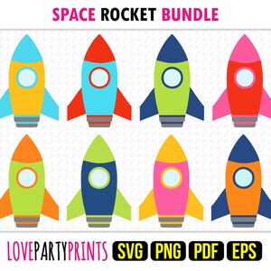 Kids Space Rocket SVG, PNG, EPS, Pdf, Layered Vector Cut Machine Laser ...