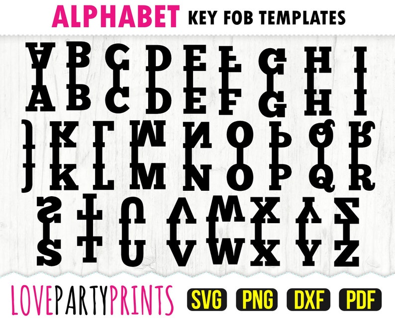 Alphabet Key Fob Svg, DXF, PNG, PDF, Faux Leather Keychain, Letter Bag ...
