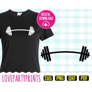 Barbell Svg, DXF, PNG, PDF - Power Lifting Svg, Weight Lifting Svg, Fitness Svg, Sport Svg, (svg7)