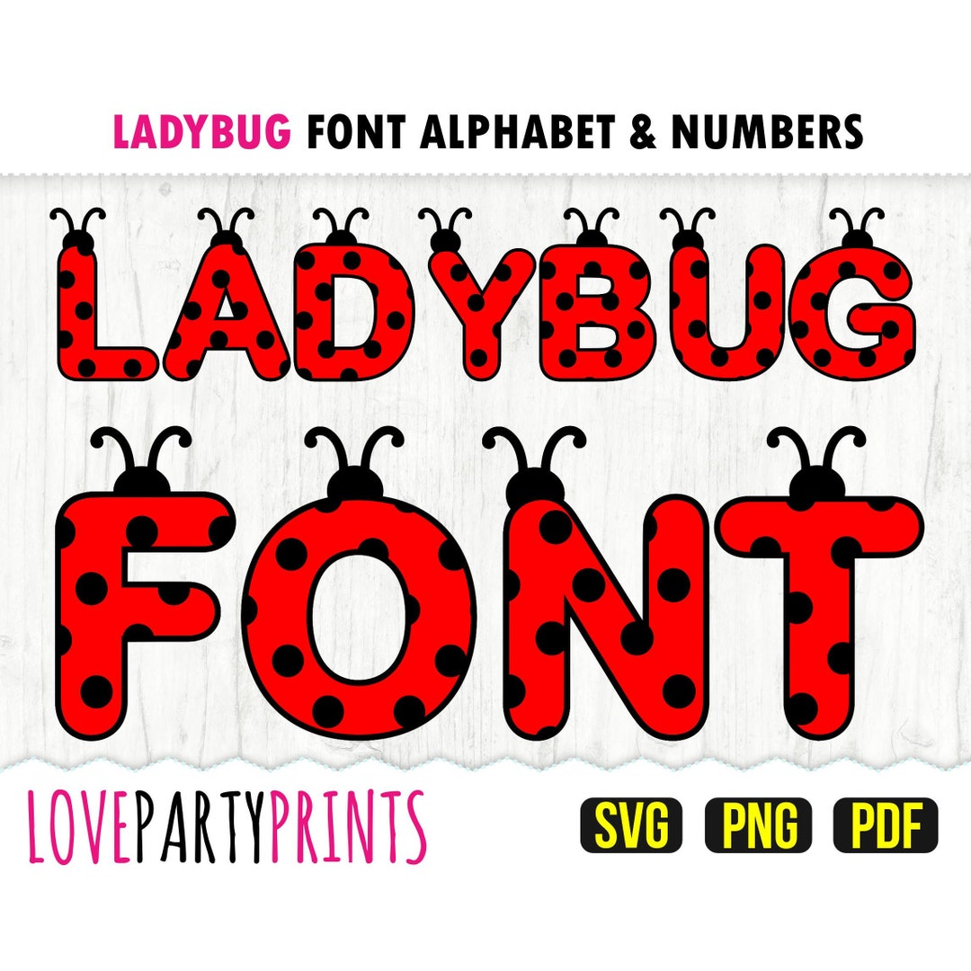 Ladybug Alphabet and Numbers Svg Love Bug Letters (Instant Download) 