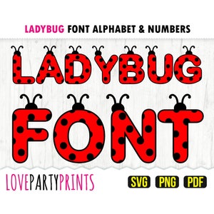 LADYBUG FONT File Svg, Png e Pdf, 300dpi alta qualità, Silhouette Vector, Crea il tuo banner, 1010