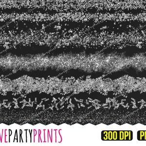 May include: A set of 10 silver glitter borders, perfect for adding a touch of sparkle to your digital designs.  These borders are 300 DPI and in PNG format.