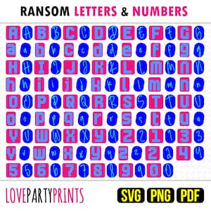 Ransom Letters Numbers Font SVG PNG Pdf, 14 Magazine Fonts BUNDLE, 868 ...