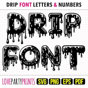 Fonte de gotejamento Halloween pingando sangue horror slime letras e números silhueta vetor laser clipart sublimação arquivos SVG, PNG, EPS, Pdf, 1558