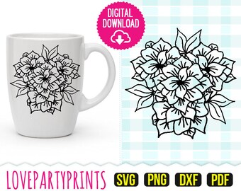 Floral Bouquet Svg, DXF, PNG, PDF, Flower Bouquet Svg, Floral Decoration Svg, Clip Art, Cutting Files, Personal Commercial Use - (svg429)
