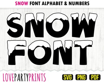 SNOW Font SVG, Png and Pdf files, 300dpi High Quality, Silhouette Vector, Create your own banner (anb52)