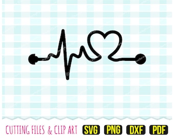 Heartbeat Ultrasound Svg, DXF, PNG, PDF, Ultrasound Decal, Medical Svg, Clipart, Cutting Files, (svg91)